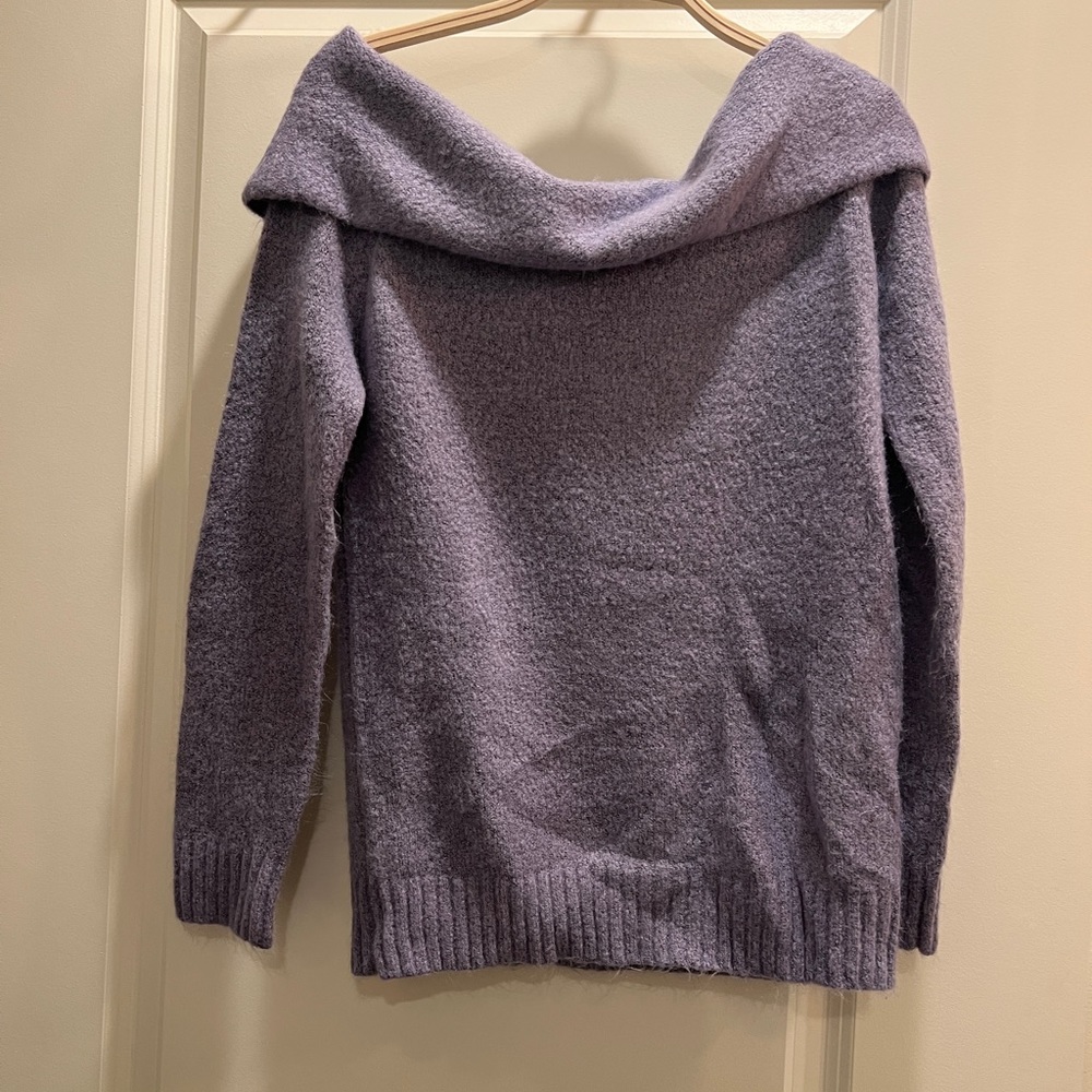 Purple off the shoulder sweater